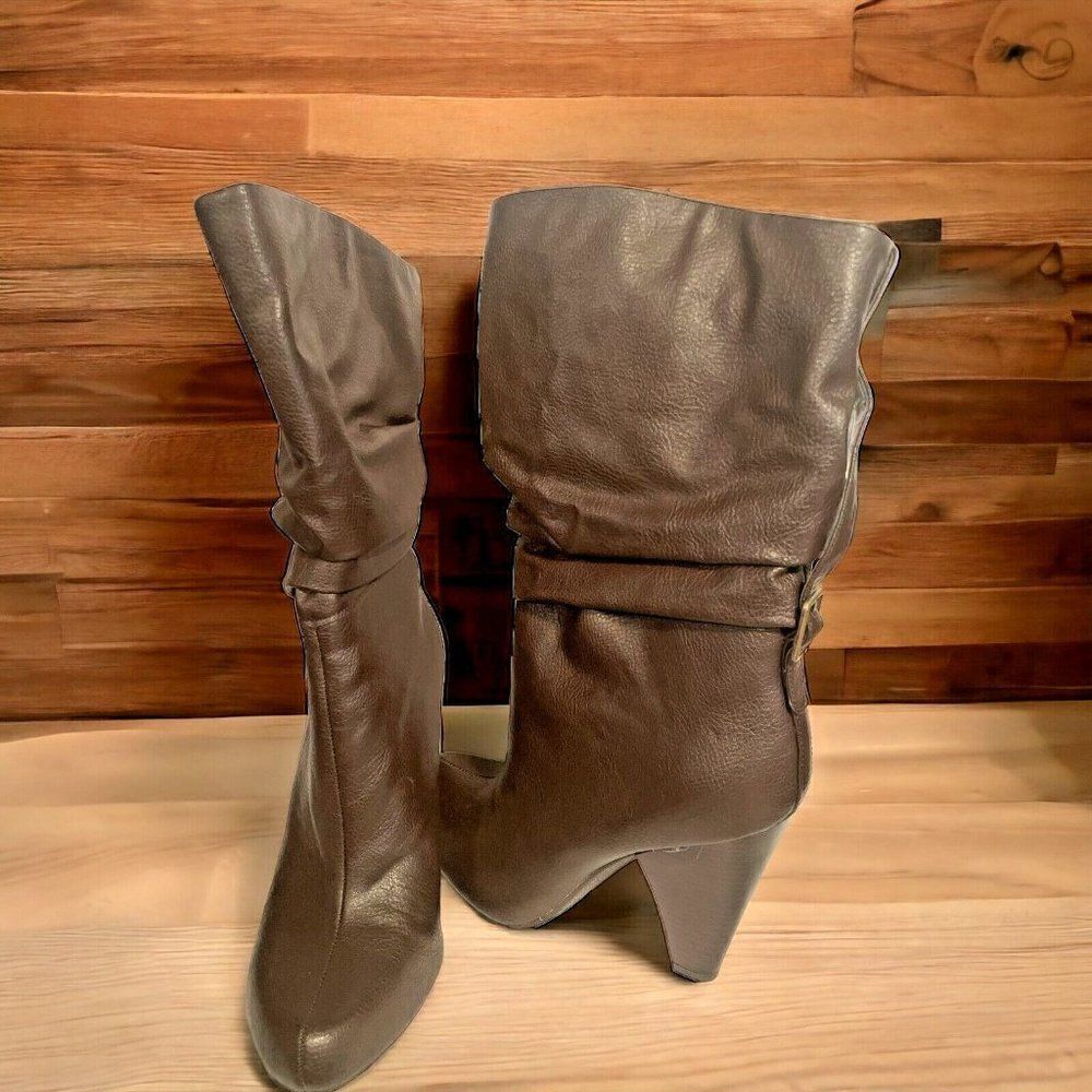 NEW A New Approach A N A Womens Brown Leather Boots Size 8 - Picture 3 of 8